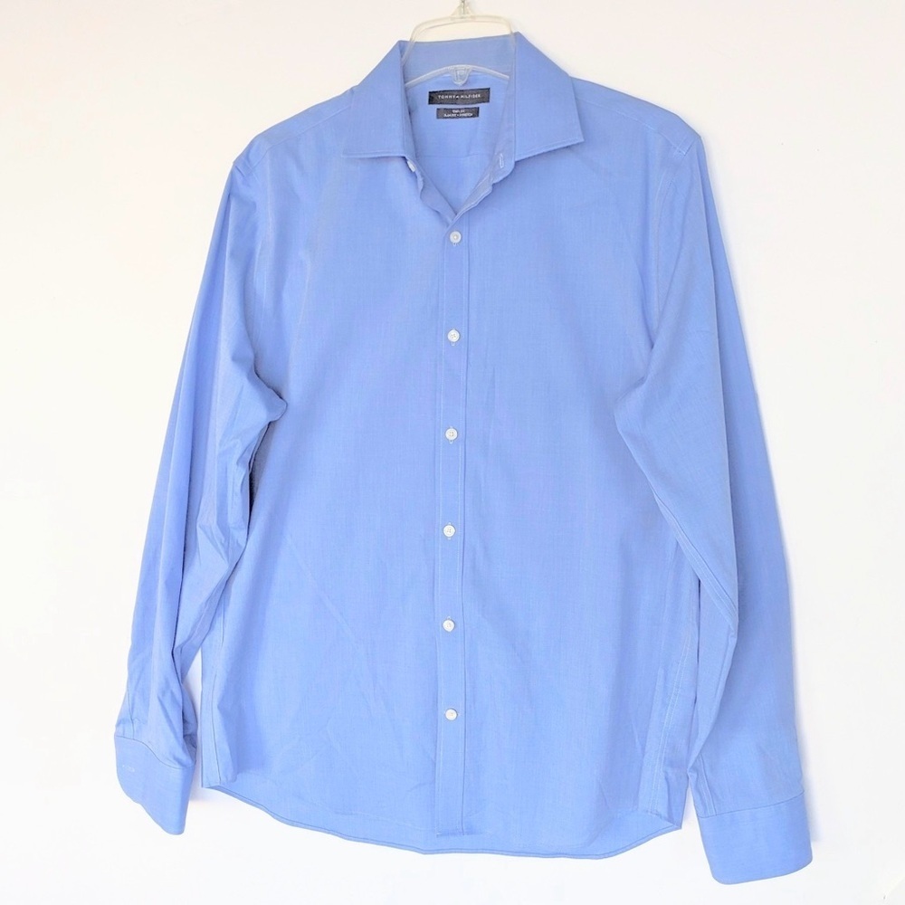 Tommy Hilfiger Mens Oxford Blue Button Down Shirt